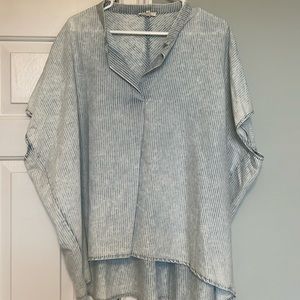 Easel soft cotton blue & white pinstripe